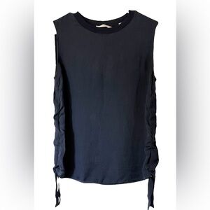 Vince. Women’s Silk Tank Top With Ties Size 8 Navy Great Condition!